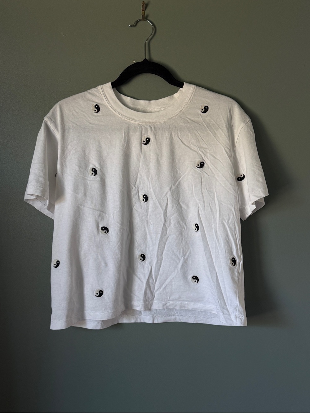 Madewell Embroidered Yin-Yang Easy Crop Short Sleeve Tee - Size M